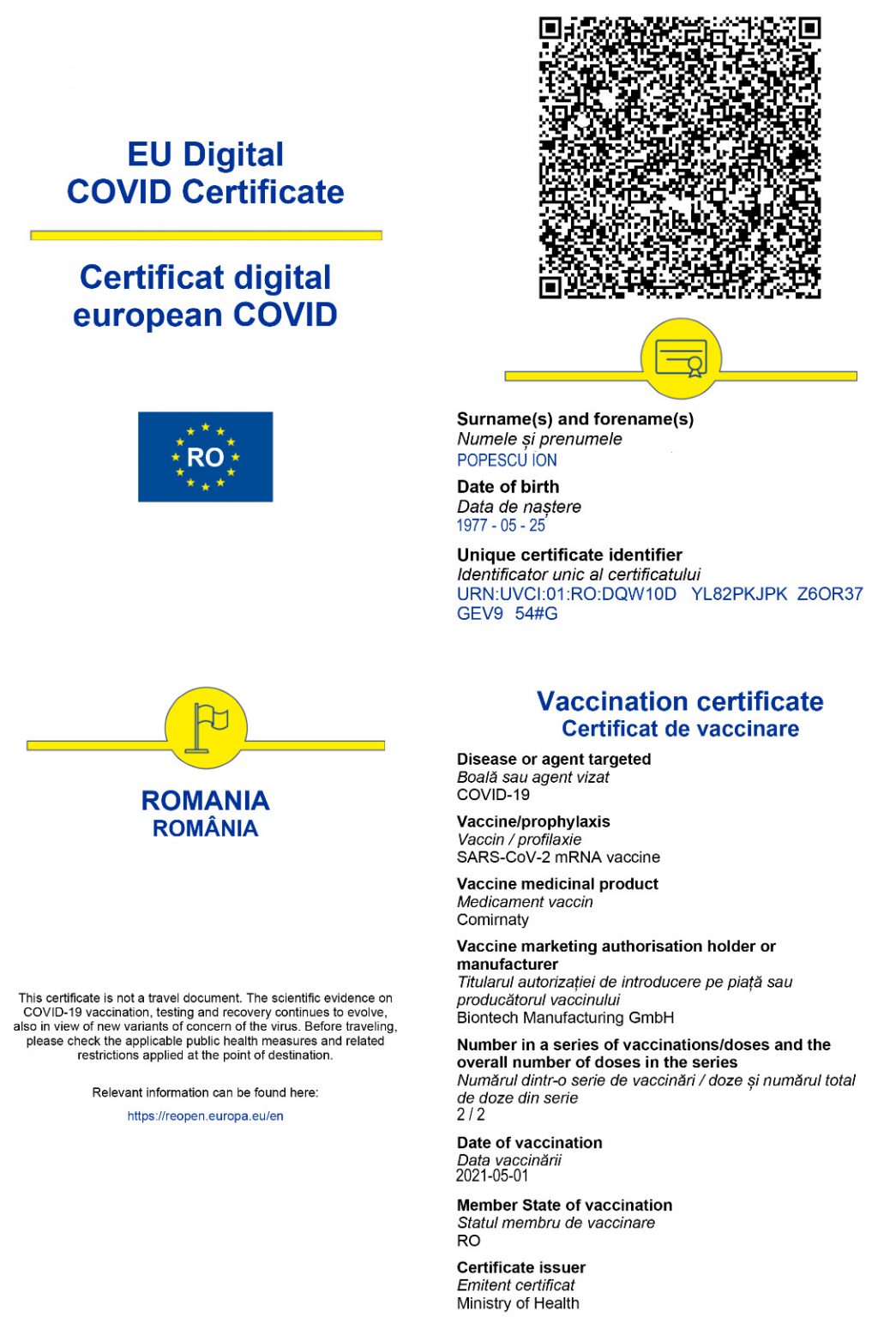 Obținerea certificatului digital COVID, în mai puțin de 10 ...